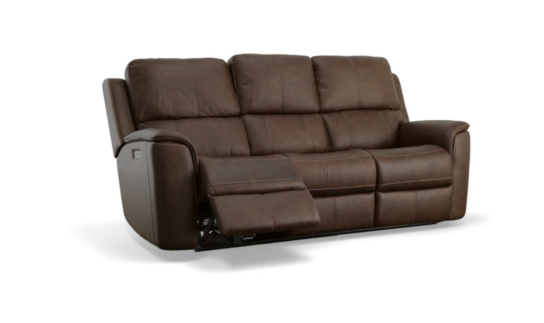 Flexsteel Henry 3 Seater Sofa With Power Recliner And Headrests