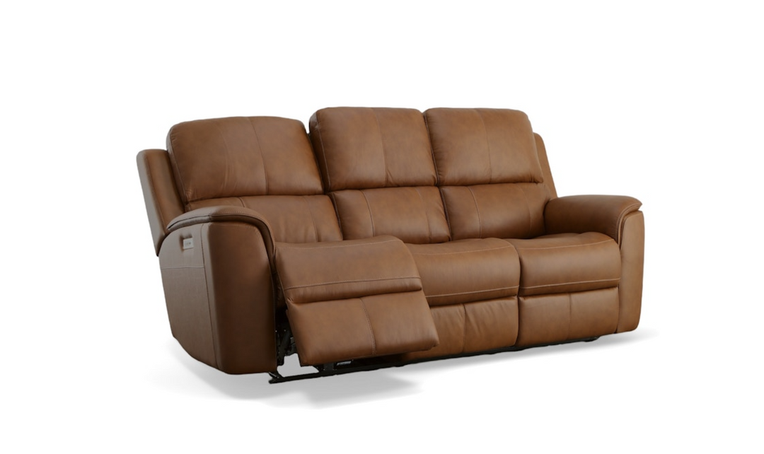 Flexsteel Henry Leather Power Recliner Living Room Set-jenniferfurniture