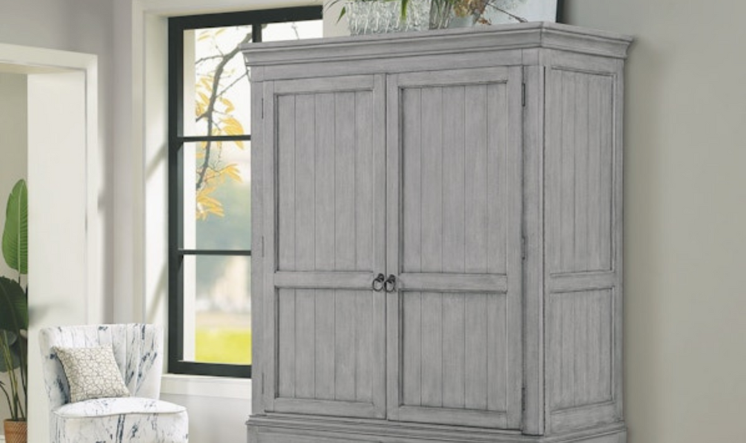 Flexsteel Plymouth 3 Drawer Armoire in Graywash-jenniferfurniture