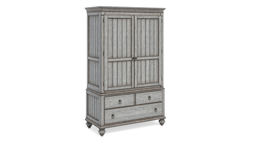 Flexsteel Plymouth 3 Drawer Armoire in Graywash-jenniferfurniture