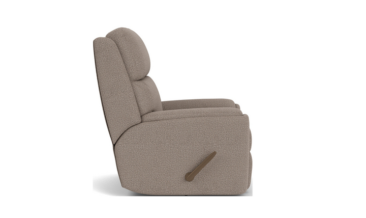 Flexsteel Rio Swivel Gliding Fabric Recliner Chair in Light Brown-jenniferfurniture