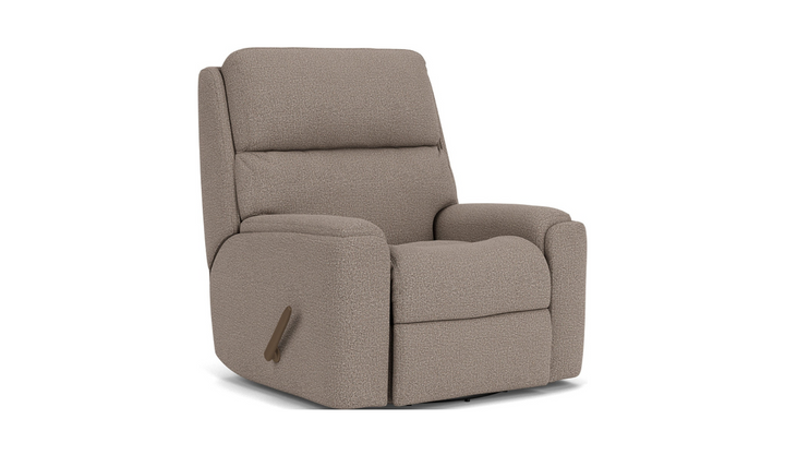 Flexsteel Rio Swivel Gliding Fabric Recliner Chair in Light Brown-jenniferfurniture