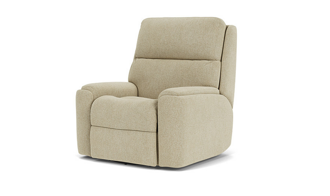 Flexsteel Rio Swivel Gliding Fabric Recliner Chair in Light Brown-jenniferfurniture