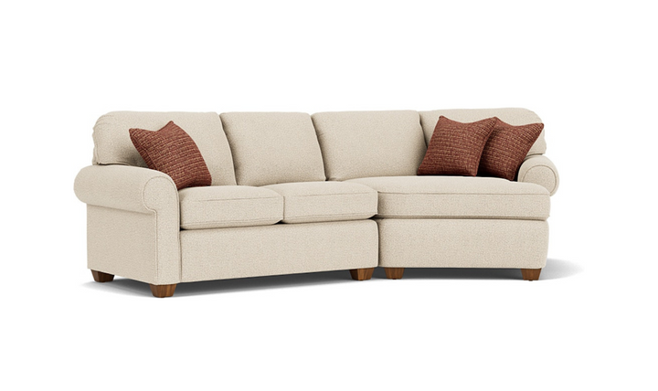 Flexsteel Thornton 5-Seater L-Shaped Fabric Sectional Sofa with Rolled Arms-jenniferfurniture