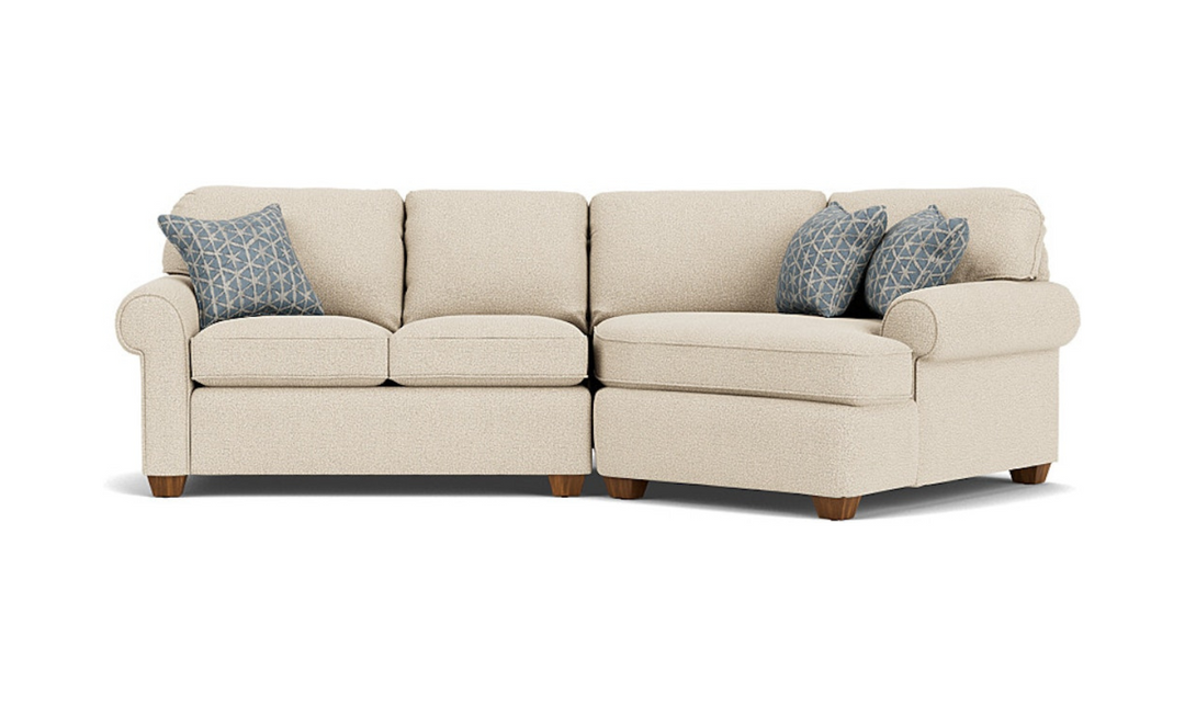 Flexsteel Thornton 5-Seater L-Shaped Fabric Sectional Sofa with Rolled Arms-jenniferfurniture