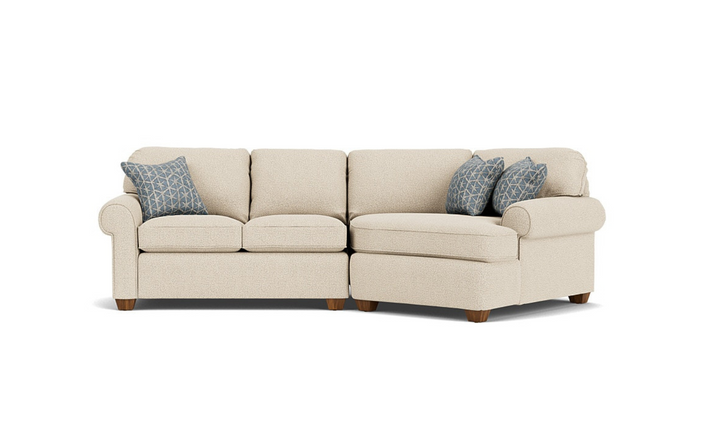 Flexsteel Thornton 5-Seater L-Shaped Fabric Sectional Sofa with Rolled Arms-jenniferfurniture