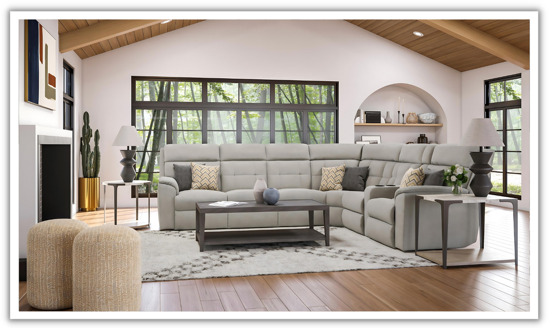 Flexsteel Mason 5 Seater Fabric Reclining Sectional With Console