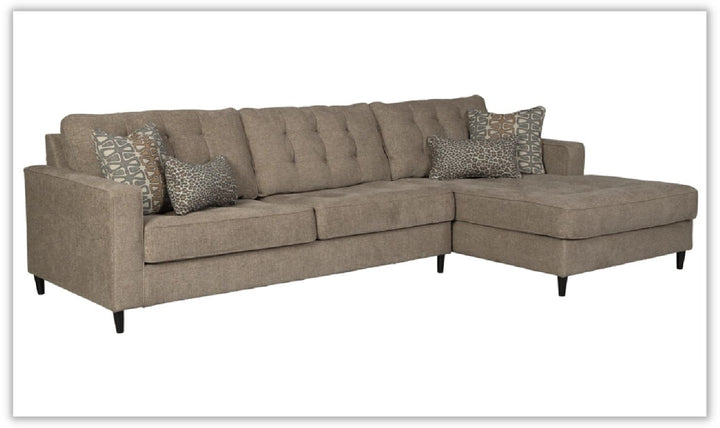 Flintshire Fabric Sectional Sofa With Chaise In Auburn