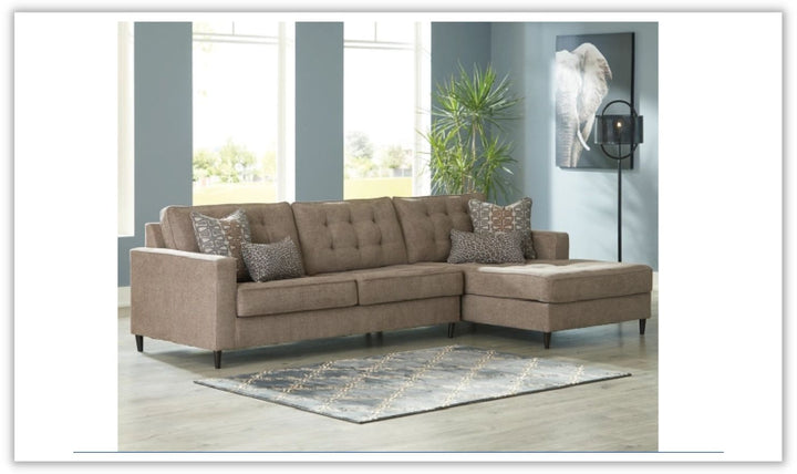 Flintshire Fabric Sectional Sofa With Chaise In Auburn