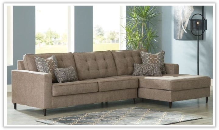 Flintshire Fabric Sectional Sofa With Chaise In Auburn