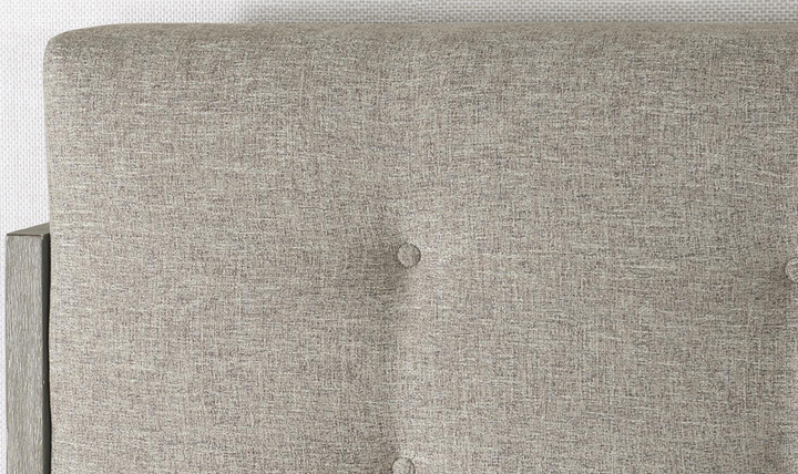 Bernhardt Foundations Taupe Fabric Upholstered Wooden Bed