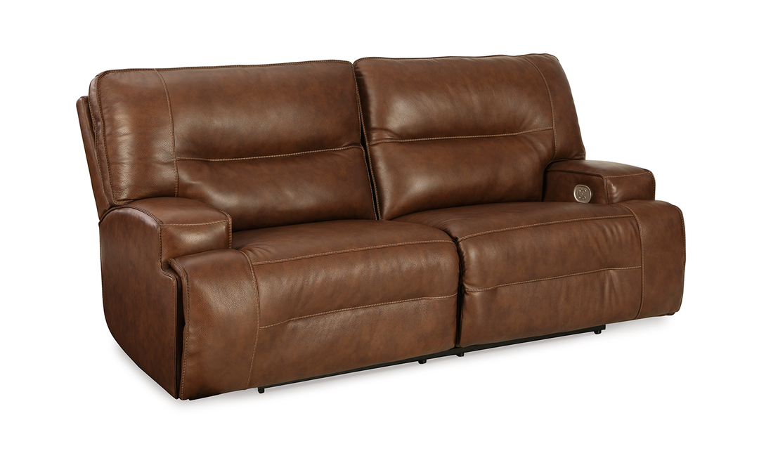 Ashley  Francesca Auburn 3-Seater Leather Power Reclining Sofa