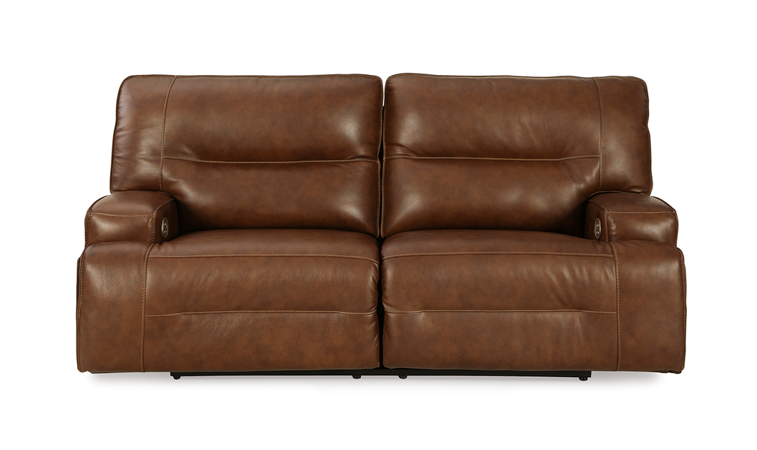 Ashley  Francesca Auburn 3-Seater Leather Power Reclining Sofa