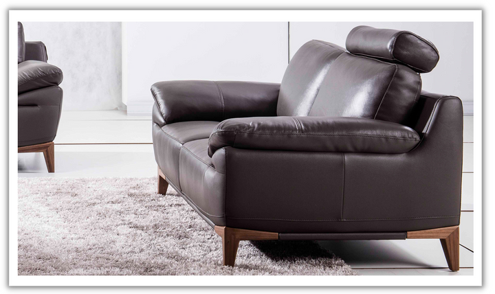 Galina Leather Upholstered Loveseat with Adjustable Headrests