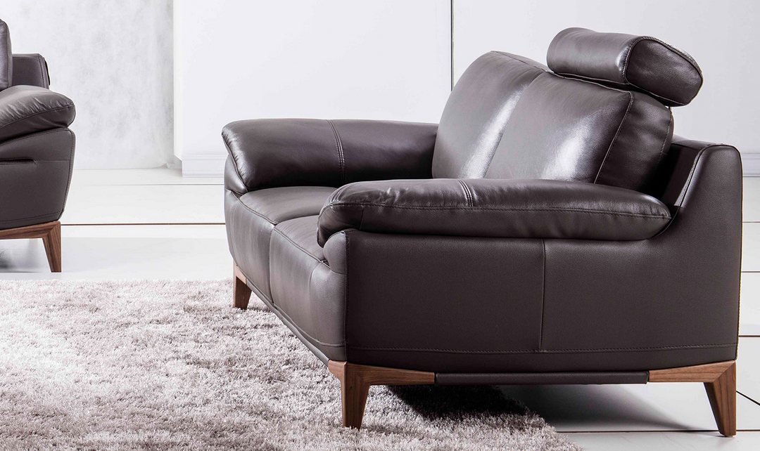 Galina Leather Upholstered Loveseat with Adjustable Headrests