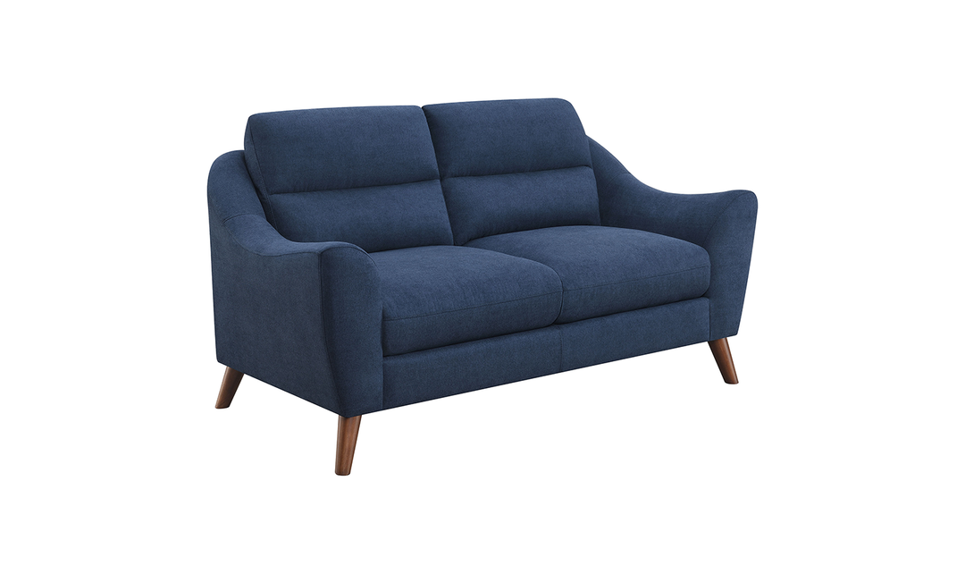 Coaster Furniture Gano Sloped Arm Fabric Loveseat in Blue-Jennifer Furniture