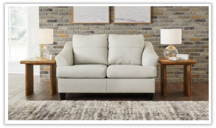 Ashley  Genoa Stationary Leather Loveseat with Cushions Arms