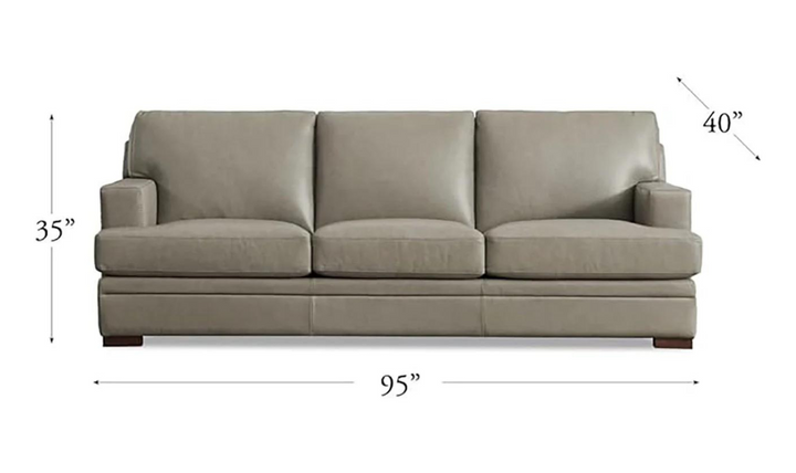 Georgia 3-Seater Leather Sofa With Box Cushions