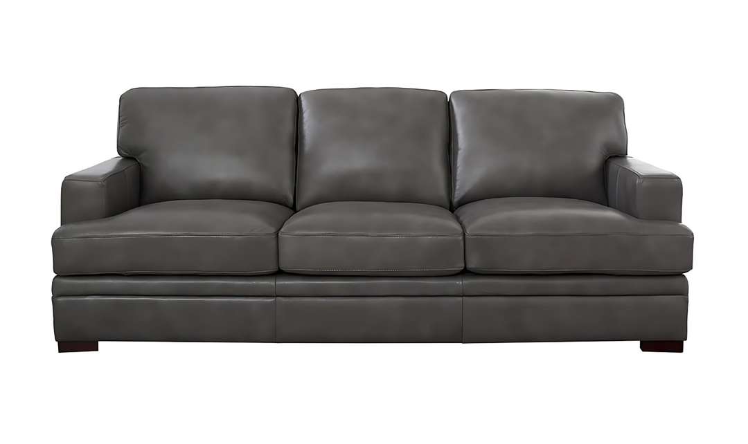 Georgia 3-Seater Leather Sofa With Box Cushions