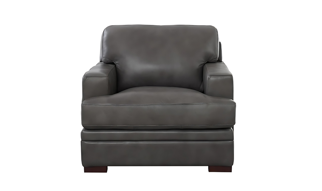 Georgia Leather Chair With Box Cushions