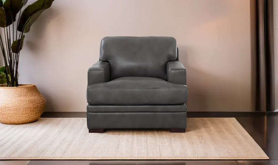 Georgia Leather Chair With Box Cushions