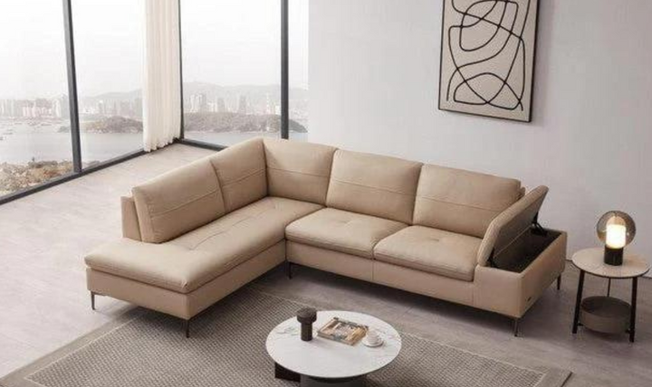 Gio Italia Decker 3-Seater L-Shape Sectional Sofa with Storage Arms