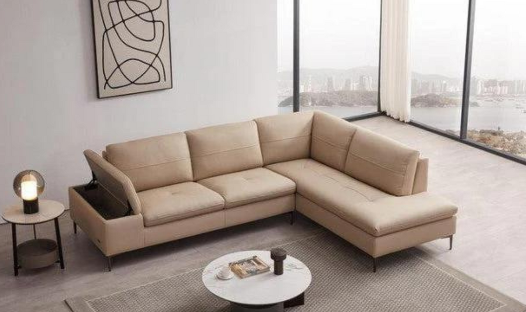 Gio Italia Decker 3-Seater L-Shape Sectional Sofa with Storage Arms