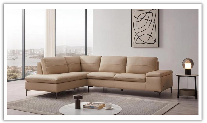 Gio Italia Decker 3-Seater L-Shape Sectional Sofa with Storage Arms