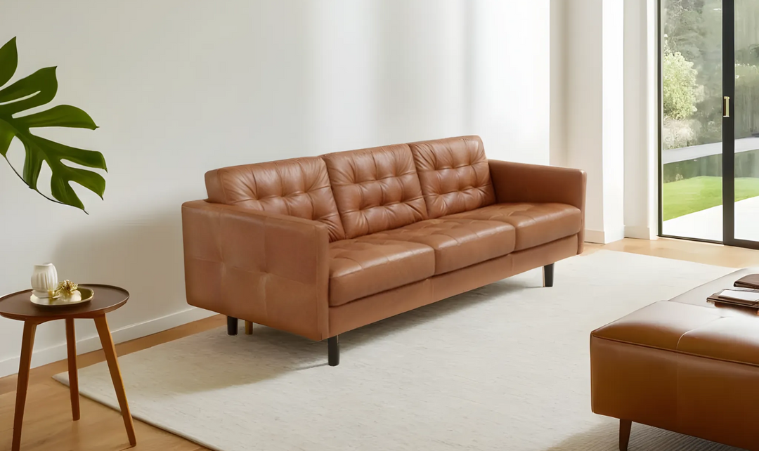 Gio Italia Venere 3- Seater Classic Tufted Leather Sofa-jennifer furniture