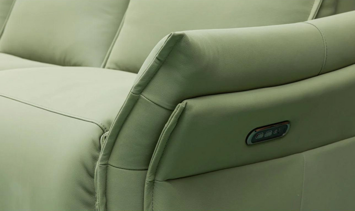 Gio Italia Vittoria 3-Seater Leather Power Reclining Sofa in Green