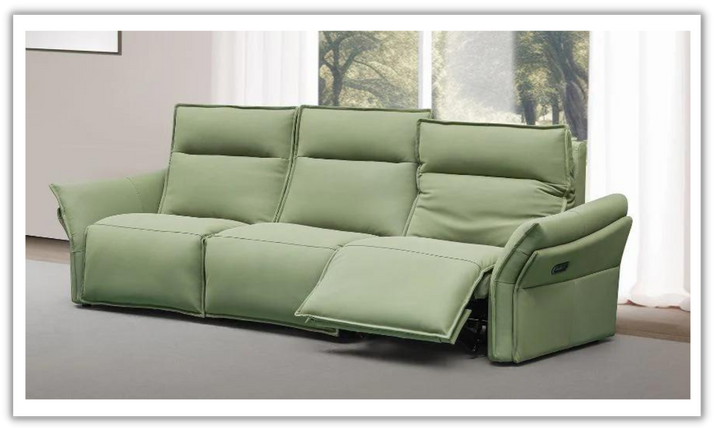 Gio Italia Vittoria 3-Seater Leather Power Reclining Sofa in Green