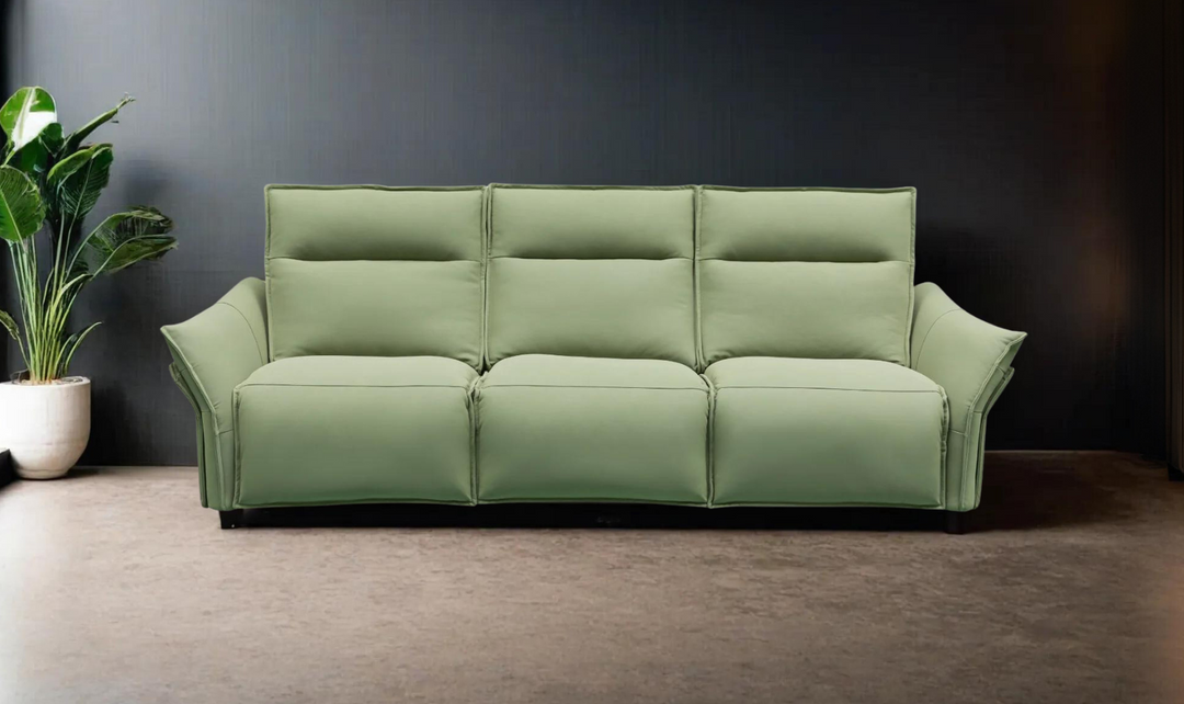 Gio Italia Vittoria 3-Seater Leather Power Reclining Sofa in Green