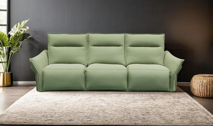 Gio Italia Vittoria 3-Seater Leather Power Reclining Sofa in Green