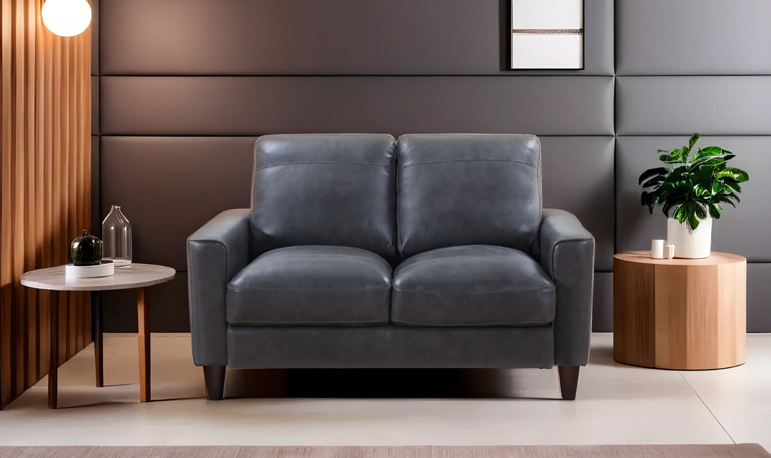 Gio Italia York Stationary Solid Leather Loveseat-jennifer furniture