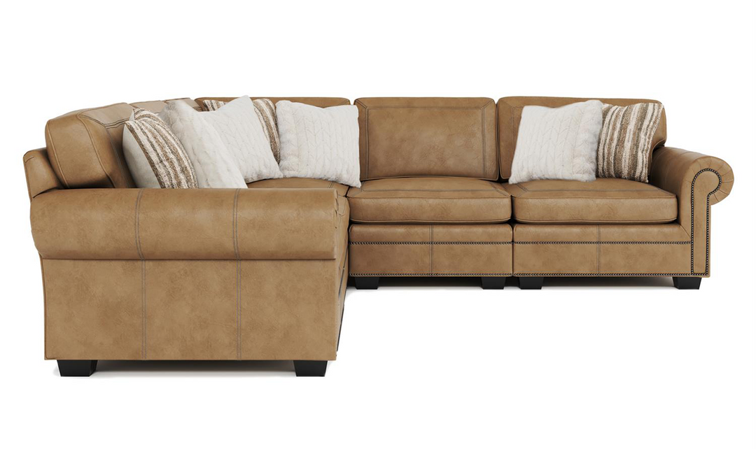 Bernhardt Grandview 5 Piece Sectional Sofa in Leather