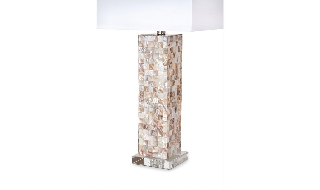 Harper 28" Nature Mother of Pearl Table Lamp With Crystals (Set of 2)