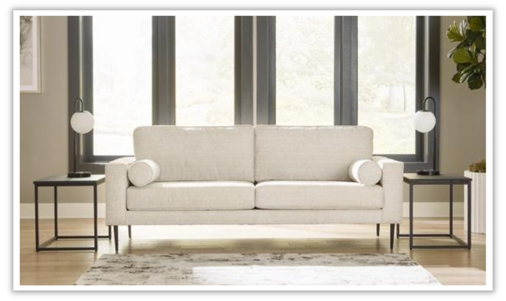 Hazela Fabric Upholstered Loveseat with Track Arm