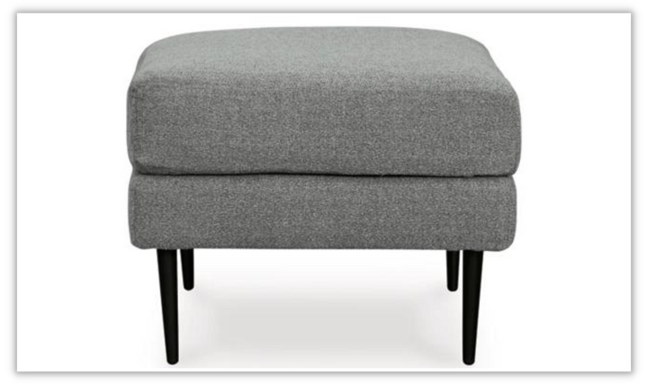 Hazela Fabric Upholstered Ottoman with Wooden Legs