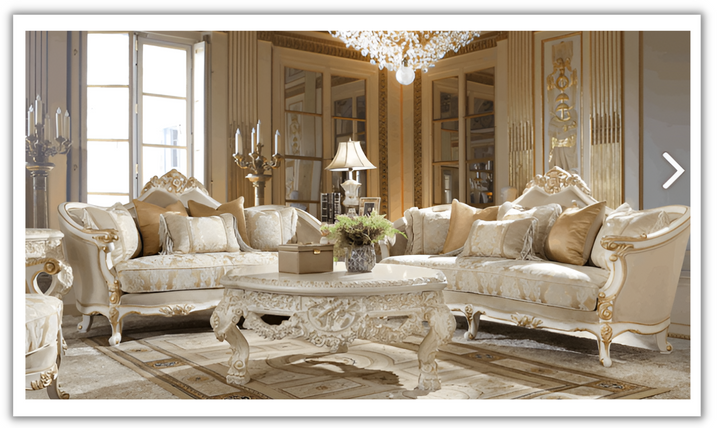 Homeydesign Mazie 3 Pieces Fabric Living Room Set in Cove White Finish- jennifer furniture