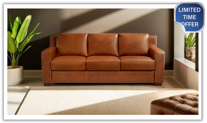 Alaves Italian Leather Queen Sleeper Sofa - Luxury Overnight Collection