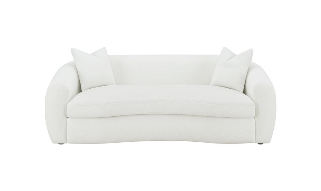 Isabella 3-Seater Fabric Sofa With Tight Back Cushions In White-Jennifer Furniture