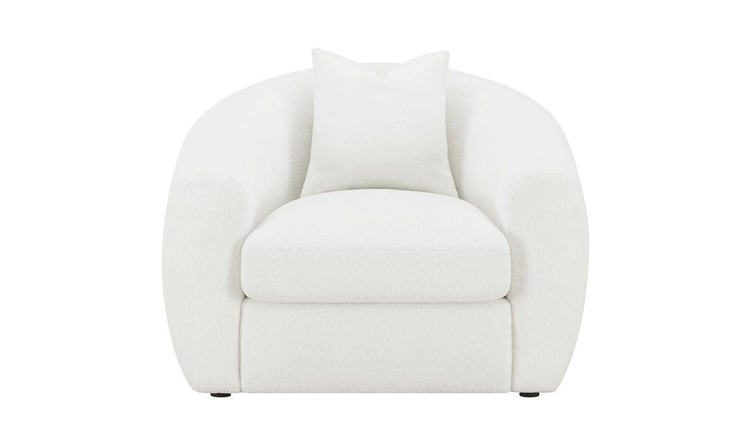 Isabella Boucle Upholstery Cushion Chair in White-Jennifer Furniture