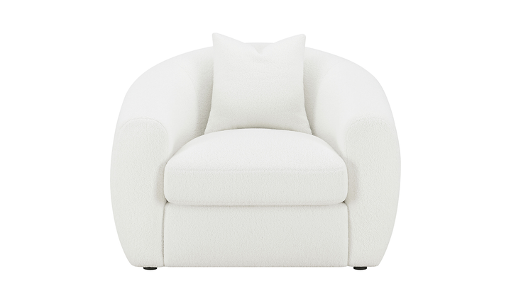 Isabella Boucle Upholstery Cushion Chair in White-Jennifer Furniture