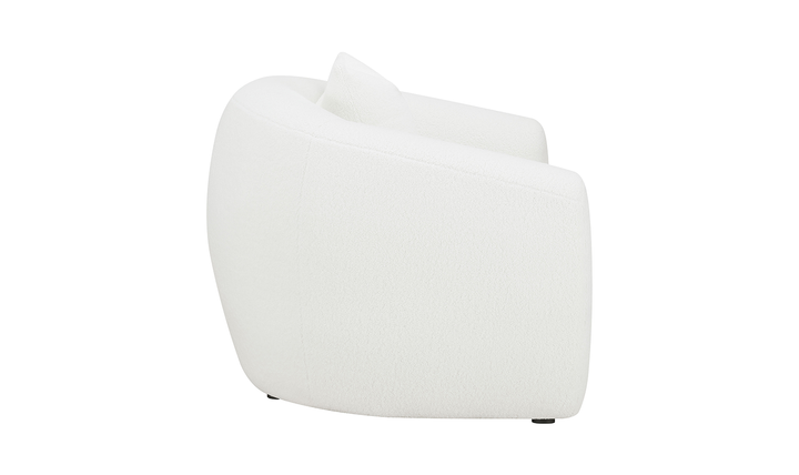 Isabella Boucle Upholstery Cushion Chair in White-Jennifer Furniture