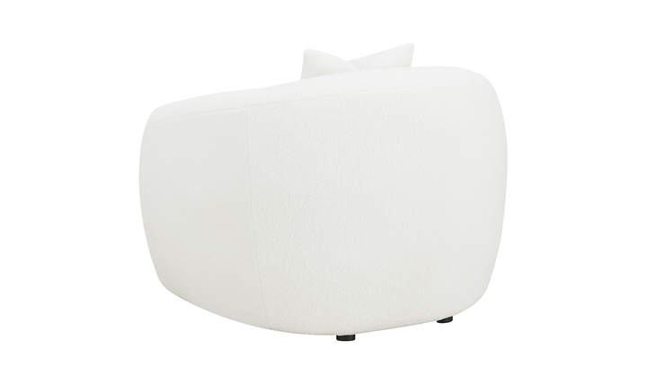 Isabella Boucle Upholstery Cushion Chair in White-Jennifer Furniture