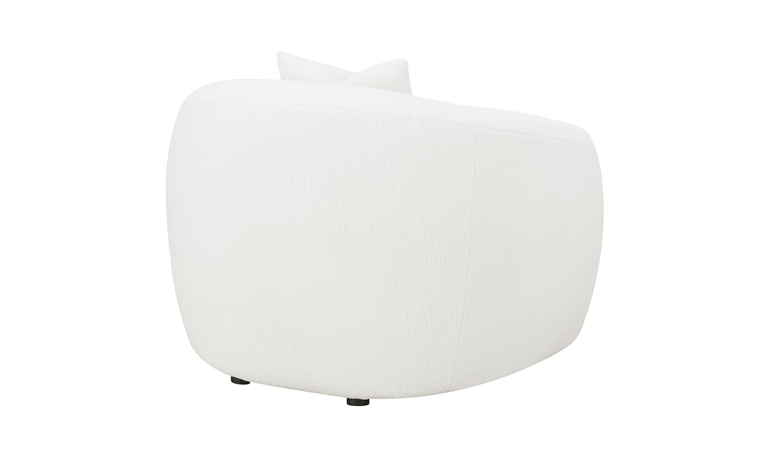 Isabella Boucle Upholstery Cushion Chair in White-Jennifer Furniture