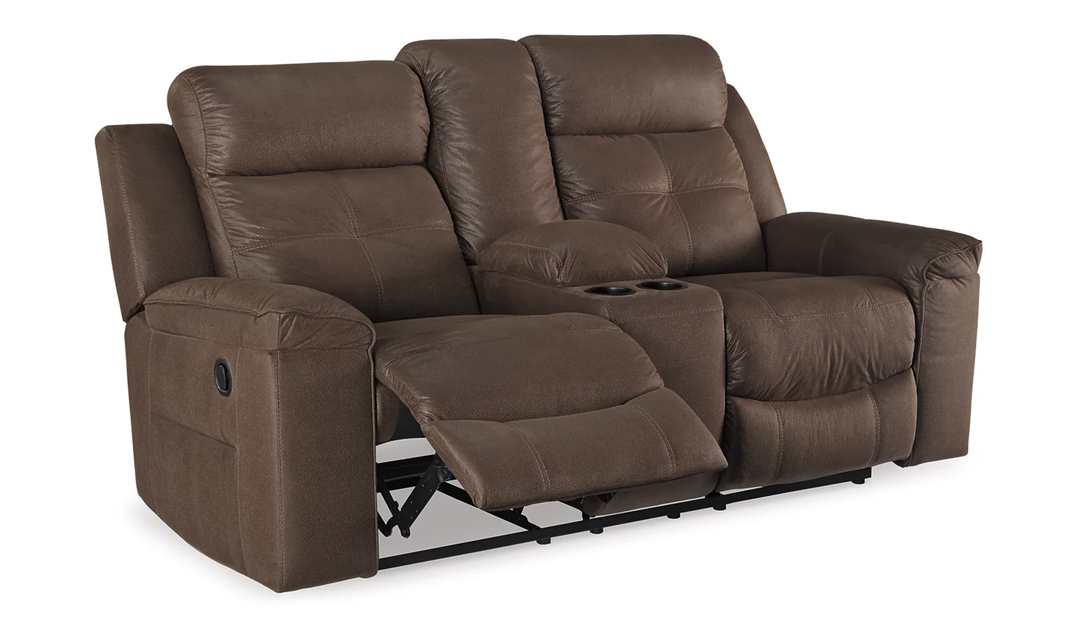 Ashley Jesolo Leather Reclining Loveseat with Console