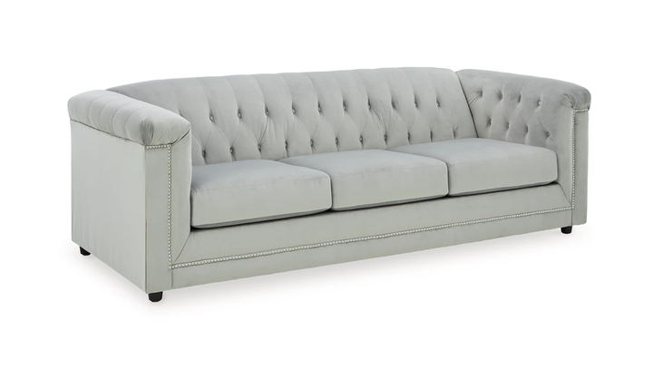 Ashley  Josanna 3-Seater Fabric Tufted Back Sofa in Gray