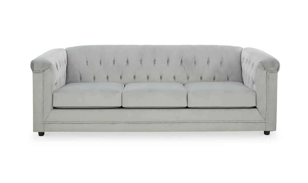 Ashley  Josanna 3-Seater Fabric Tufted Back Sofa in Gray