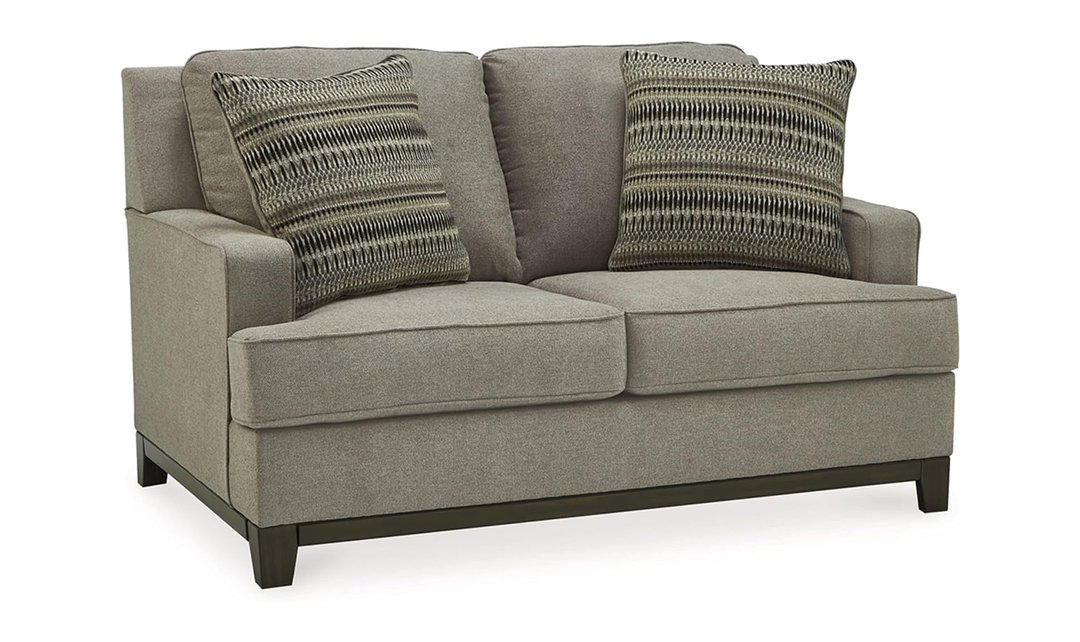 Ashley  Kaywood Stationary Fabric Loveseat in Granite Gray